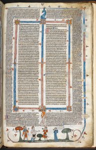 रॉयल एमएस 10 IV f.294r मध्यकालीन आकृतियाँ और सीमांत सजावट, #39;स्मिथफील्ड डिक्रेटल्स#39; (वेल्लम) से चित्रण द्वारा अंग्रेजी स्कूल