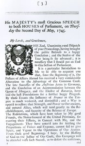 संसद के दोनों सदनों के लिए भाषण, 2 मई 1745 (प्रिंट) द्वारा अंग्रेजी स्कूल