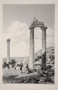 अपोलो ब्रांचिडे के मंदिर के खंडहर, पब। 1863 लिथोग्राफ। द्वारा अंग्रेजी स्कूल