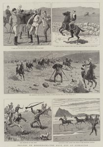 घोड़े की पीठ पर नाविक, जिब्राल्टर में नौसेना कप (उत्कीर्णन) द्वारा अंग्रेजी स्कूल