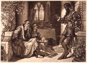 ओथेलो से दृश्य, अधिनियम I दृश्य 3, विलियम शेक्सपियर द्वारा (1564-1616) (उत्कीर्णन) द्वारा अंग्रेजी स्कूल