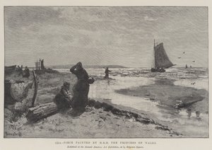 वेल्स की राजकुमारी एचआरएच द्वारा चित्रित सी-पीस (उत्कीर्णन) द्वारा अंग्रेजी स्कूल