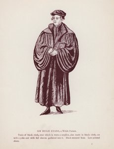 शेक्सपियर की द मीरा वाइव्स ऑफ विंडसर: सर ह्यूग इवांस, एक वेल्श पार्सन (लिथो) द्वारा अंग्रेजी स्कूल