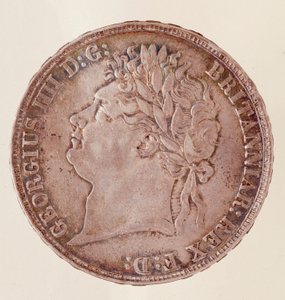 सिल्वर इंग्लिश क्राउन, किंग जॉर्ज IV का शासन (1820-1830)। दीम। 3.7 सेमी नेपल्स, संग्रहालय पुरातत्व द्वारा अंग्रेजी स्कूल