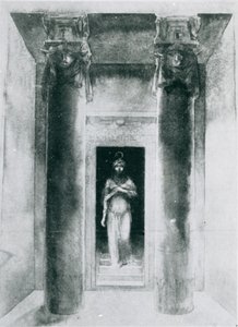 मोइसा मास्टर्स (1865-1928) का स्केच, हाई प्रीस्टेस अनारी की भूमिका में, आइसिस, पेरिस, 1899 के राइट्स में काम करना द्वारा अंग्रेजी स्कूल