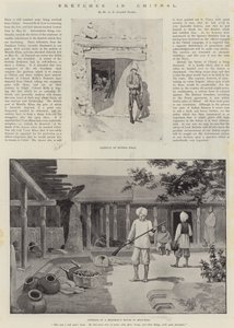चित्राल में रेखाचित्र (लिथो) द्वारा अंग्रेजी स्कूल