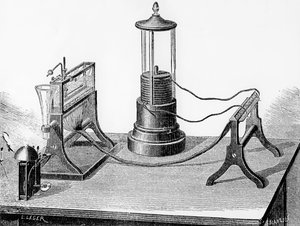 Soemmerings perfected Telegraph, 1883 द्वारा अंग्रेजी स्कूल