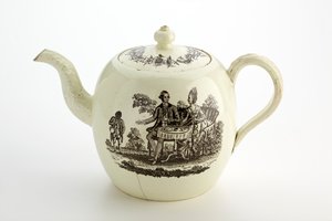 स्टैफ़ोर्डशायर वेजवुड चायदानी, c.1775-85 (क्रीमवेयर) द्वारा अंग्रेजी स्कूल