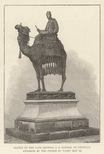 चैथम में दिवंगत जनरल सीजी गॉर्डन की प्रतिमा, प्रिंस ऑफ वेल्स द्वारा अनावरण किया गया द्वारा अंग्रेजी स्कूल