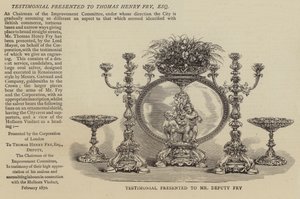 श्री डिप्टी फ्राई को प्रस्तुत प्रशंसापत्र (उत्कीर्णन) द्वारा अंग्रेजी स्कूल