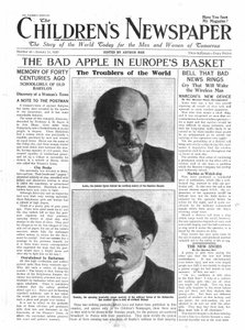 यूरोप की टोकरी में खराब सेब, &39;द चिल्ड्रन न्यूजपेपर&39; का फ्रंट पेज, 1920 जनवरी (न्यूज़प्रिंट)