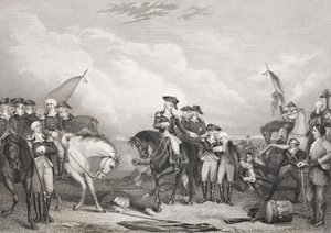ट्रेंटन की लड़ाई, 26 दिसंबर, 1776, &39;गैलरी ऑफ हिस्टोरिकल पोर्ट्रेट्स&39; से, c.1880 प्रकाशित द्वारा अंग्रेजी स्कूल