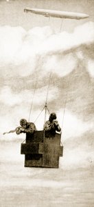 ज़ेपेलिन बॉम्ब-थ्रोअर का बुलेट प्रूफ पिंजरा, 1914-19 द्वारा अंग्रेजी स्कूल