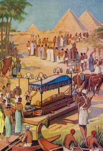 एक फिरौन का दफ़न (रंगीन लिथो) द्वारा अंग्रेजी स्कूल