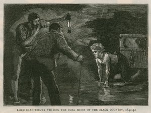 द अर्ल ऑफ़ द शाफ़्ट्सबरी; काले देश की कोयला खानों का दौरा, 1840-41; द ग्राफिक से, 10 अक्टूबर 1885 द्वारा अंग्रेजी स्कूल