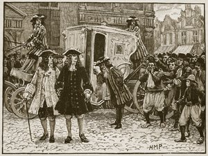 उट्रेच, 1712 की गलियों में अपमानजनक अंग्रेजी, इंग्लैंड के कैसल्स इलस्ट्रेटेड हिस्ट्री से चित्रण द्वारा अंग्रेजी स्कूल