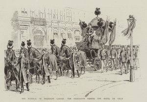राष्ट्रपति कार्नोट का अंतिम संस्कार, होटल डी विले (लिथो) से गुजरने वाला जुलूस द्वारा अंग्रेजी स्कूल