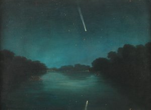 1861 का महान धूमकेतु जैसा कि स्टेंस ब्रिज, मिडिलसेक्स (जिंक पर तेल) से देखा गया