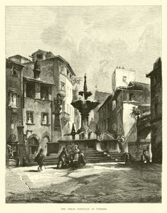 Viterbo में महान फव्वारा द्वारा अंग्रेजी स्कूल