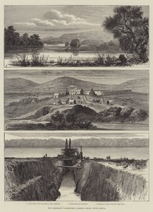 किम्बरली वाटरवर्क्स, डायमंड फील्ड्स, दक्षिण अफ्रीका (उत्कीर्णन) द्वारा अंग्रेजी स्कूल