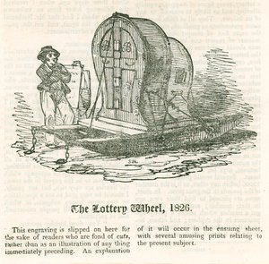 लास्ट लाटरी। लॉटरी व्हील, 1826 द्वारा अंग्रेजी स्कूल