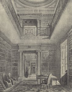 लाइब्रेरी, 1844 (गुरुत्वाकर्षण) द्वारा अंग्रेजी स्कूल