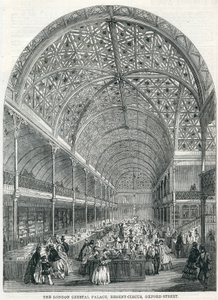 लंदन क्रिस्टल पैलेस, रीजेंट सर्कस, ऑक्सफोर्ड स्ट्रीट, 1858 द्वारा अंग्रेजी स्कूल