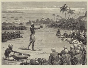 फिजी द्वीप समूह में नाविक राजकुमारों, यंगोना का मंत्र, या कावा बाउल (उत्कीर्णन) द्वारा अंग्रेजी स्कूल