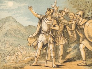 सूर्य और चंद्रमा अभी भी खड़े हैं (रंगीन उत्कीर्णन) द्वारा अंग्रेजी स्कूल
