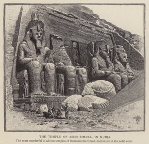 नूबिया में अबू सिंबल का मंदिर (उत्कीर्णन) द्वारा अंग्रेजी स्कूल
