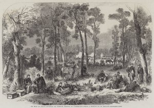 इटली में युद्ध, कैमरियानो में फ्रांसीसी सैनिकों का बिवॉक (उत्कीर्णन) द्वारा अंग्रेजी स्कूल