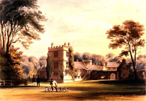 द वेस्टर्न टॉवर, कोटेहेल हाउस, c.1830-40 (कलर लिथो) द्वारा अंग्रेजी स्कूल