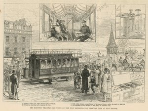 इलेक्ट्रिक ट्रामवे-कार ने केव ब्रिज में वेस्ट मेट्रोपॉलिटन ट्रामवे लाइन पर कोशिश की द्वारा अंग्रेजी स्कूल