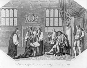बाइबिल का पहला अंग्रेजी अनुवाद हेनरी VIII, 1824 को प्रस्तुत किया गया था द्वारा अंग्रेजी स्कूल