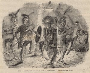 मिस्र के हॉल में प्रदर्शन करते हुए इओवाई भारतीयों का युद्ध नृत्य द्वारा अंग्रेजी स्कूल