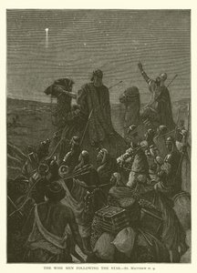 स्टार का अनुसरण करने वाले बुद्धिमान पुरुष, सेंट मैथ्यू II, 9 (उत्कीर्णन) द्वारा अंग्रेजी स्कूल