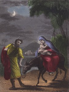 फिर उठो और भागो, मिस्र भागो, गति के साथ ... (रंगीन उत्कीर्णन) द्वारा अंग्रेजी स्कूल
