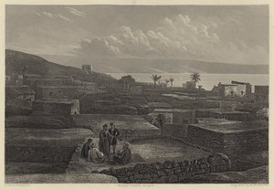 तिबरियास, और गलील सागर (उत्कीर्णन) द्वारा अंग्रेजी स्कूल