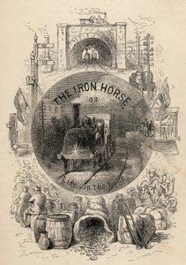 1884 में प्रकाशित आरएम बल्लेंटाइन द्वारा द आयरन हॉर्स या लाइफ ऑन द लाइन का शीर्षक पृष्ठ द्वारा अंग्रेजी स्कूल