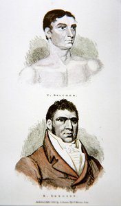 टॉम बेल्चर और ग्रेगसन, 1813 में प्रकाशित एक प्रिंट से (कलर लिथो) द्वारा अंग्रेजी स्कूल