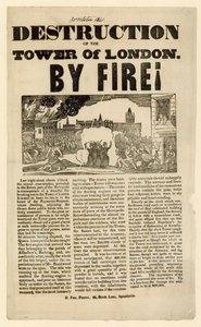 टॉवर ऑफ़ लंदन फायर, 1841 द्वारा अंग्रेजी स्कूल