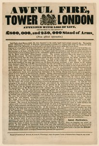 टॉवर ऑफ़ लंदन फायर, 1841 द्वारा अंग्रेजी स्कूल