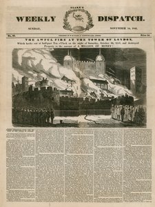 टॉवर ऑफ़ लंदन फायर, 1841 द्वारा अंग्रेजी स्कूल