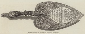 ट्रॉवेल लिवरपूल में ड्यूक ऑफ एडिनबर्ग को प्रस्तुत किया गया (उत्कीर्णन) द्वारा अंग्रेजी स्कूल