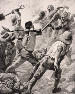 लंदन, 1916 में प्रकाशित &39;द वॉर इलस्ट्रेटेड एल्बम डे-डीलक्स&39; से गैलीपोली प्रायद्वीप तुर्की 1915 पर हाथ में हाथ डाले तुर्की और ब्रिटिश सैनिक द्वारा अंग्रेजी स्कूल