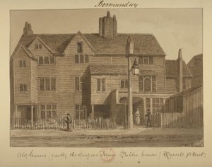 कूपर्स आर्म्स इन, रसेल स्ट्रीट, 1828 का दृश्य (कागज पर धोएं) द्वारा अंग्रेजी स्कूल