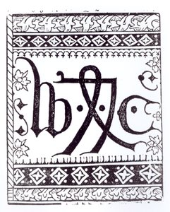 विलियम कैक्सटन (c.1422 - c.91) प्रिंट मार्क, मध्य युग में विज्ञान और साहित्य से दृष्टांत और पॉल लैक्रोस, 1878 द्वारा लिखित और उत्कीर्ण द्वारा अंग्रेजी स्कूल