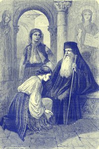 रूमानिया में पूजा, इलस्ट्रेटेड ट्रेवल्स से चित्रण, एचडब्ल्यू बेट्स द्वारा संपादित, प्रकाशित c.1880 (अंक बढ़ाया छवि) द्वारा अंग्रेजी स्कूल