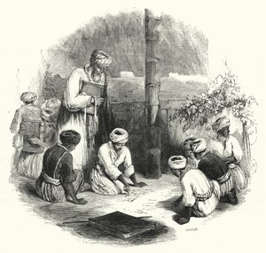 लेखन (उत्कीर्णन) द्वारा अंग्रेजी स्कूल