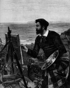 चित्रकार उलीसे बाउटिन (1838-1883) का पोर्ट्रेट। अर्नेस्ट ड्यूज़ (1843-1896) द्वारा पेंटिंग के बाद उत्कीर्णन। "" द इलस्ट्रस वर्ल्ड"" में 12 फरवरी का n°1246